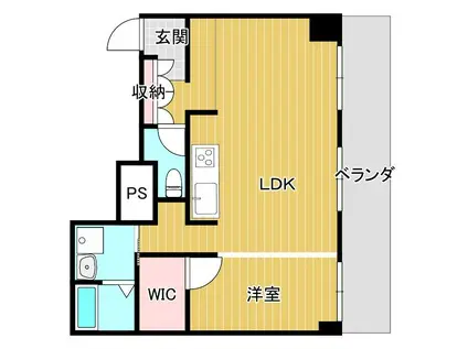 ROYAL VESSEL TAKAJO(1LDK/6階)の間取り写真