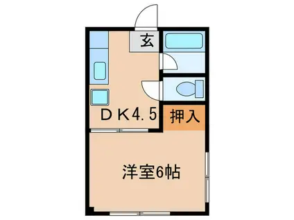 IVORY(1DK/1階)の間取り写真