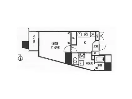 トルチェ・ヴァリ(1K/4階)の間取り写真