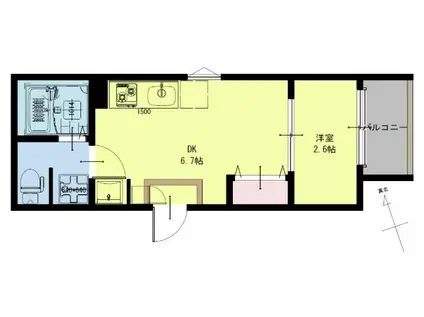 REGALEST ADVANCE太子堂I(1DK/3階)の間取り写真