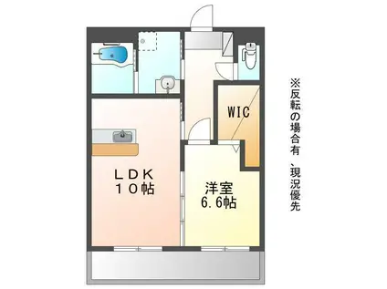 レモンテラスHASAMA(1LDK/1階)の間取り写真