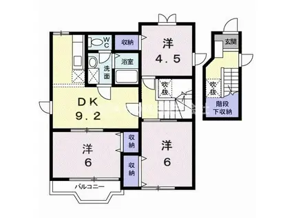 グランエストIV(3DK/2階)の間取り写真