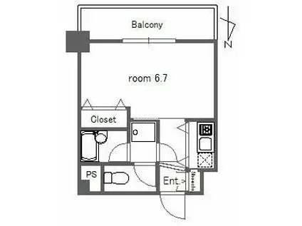 CROSS赤羽(1K/2階)の間取り写真