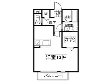 プランドール今在家(ワンルーム/2階)の間取り写真