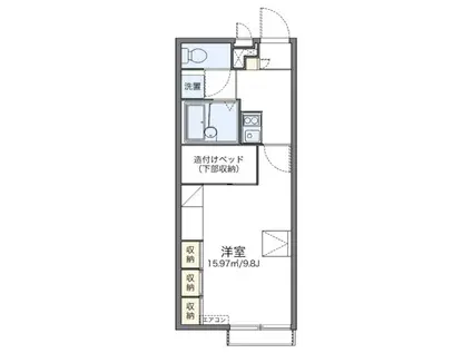 レオパレスグランプラージュ(1K/2階)の間取り写真