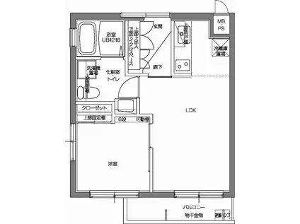 パティーナV代々木上原(1LDK/4階)の間取り写真
