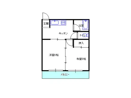 REVIVE横浜(2DK/1階)の間取り写真
