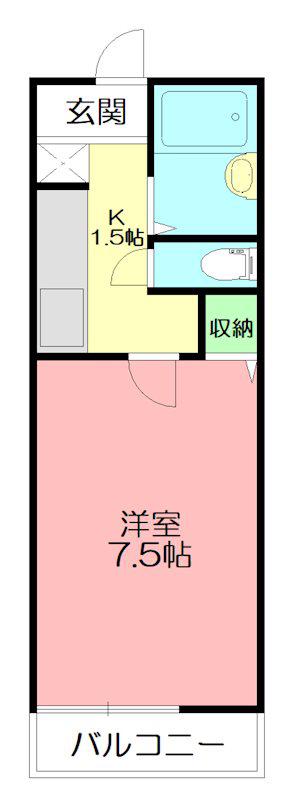 林山ハイツ(1K/2階)の間取り写真