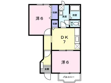 アイディアル スポット A(2DK/1階)の間取り写真