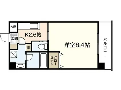 ドミトリー庚午弐番館(1K/3階)の間取り写真