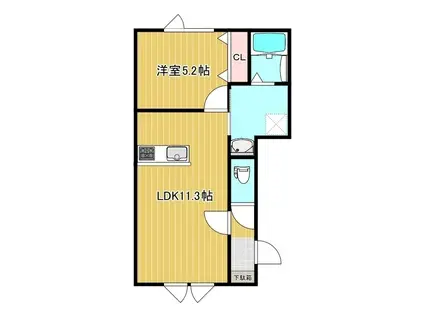 INDIGO.I(1LDK/1階)の間取り写真