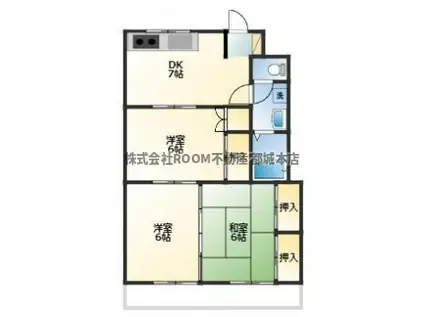 とまとマンション(3DK/1階)の間取り写真