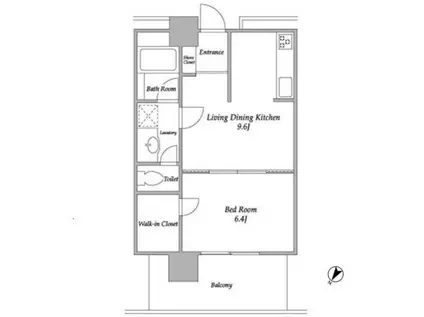 プラザタワー勝どき(1LDK/28階)の間取り写真