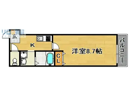 フジパレス北公園III番館(1K/3階)の間取り写真