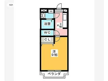 RASPINI(1K/4階)の間取り写真