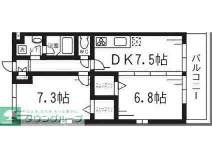 ルミエール鷺沼(2DK/2階)の間取り写真