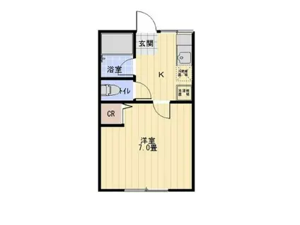 シティハイム エクセル(1K/1階)の間取り写真