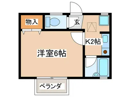 サンライズ東海岸(1K/1階)の間取り写真