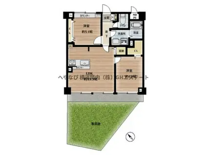  平楽マンション(2LDK/1階)の間取り写真