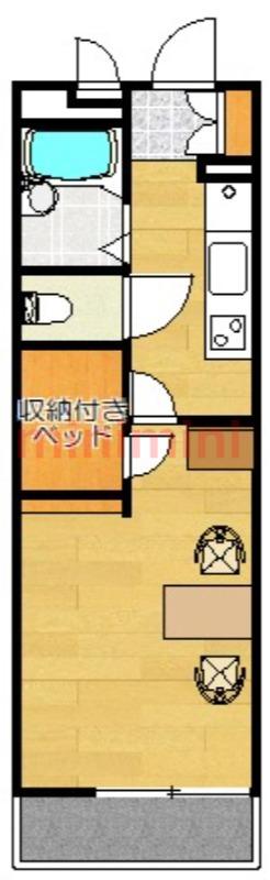 リブラレジデンス茨木(1K/2階)の間取り写真