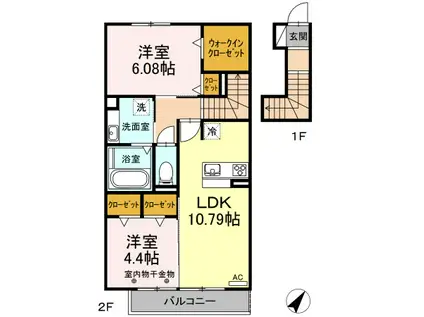 ラベンダー203(2LDK/2階)の間取り写真