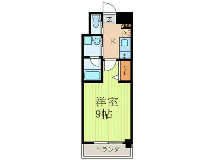 グランレブリー太秦天神川(1K/2階)の間取り写真