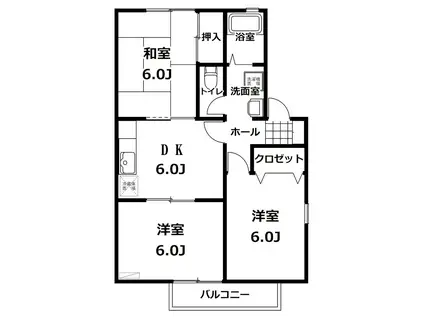 佐藤ハイツ C棟(3DK/2階)の間取り写真