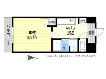 フロレゾン金池(1K/3階)の間取り写真