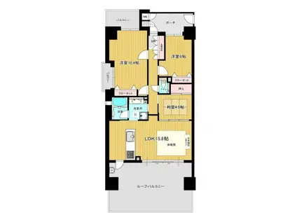 ピアッツァコート八木駅前(3LDK/2階)の間取り写真