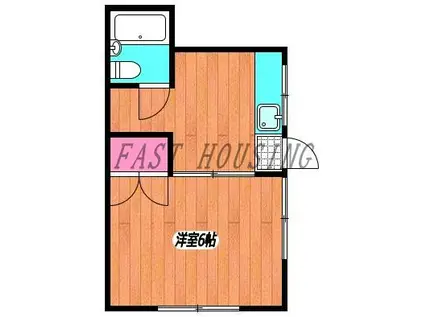 上ノ原ハイツ(1K/1階)の間取り写真