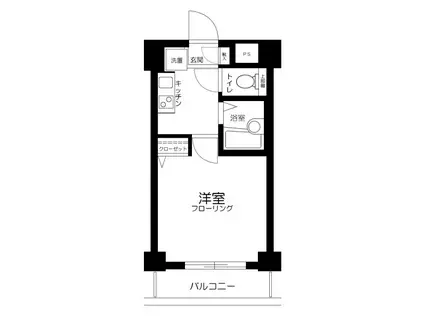 スカイコートヌーベル新宿落合(1K/2階)の間取り写真