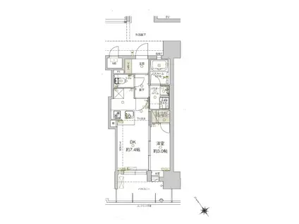 アクタス福岡県庁前グランネクスト(1DK/13階)の間取り写真