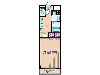 ピアステージ綱島(1K/2階)の間取り写真