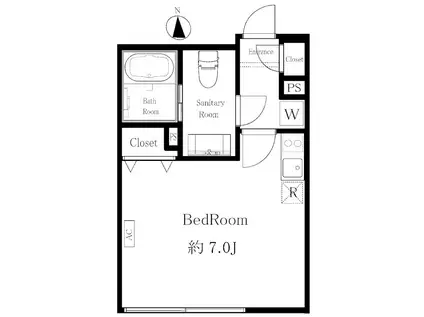 グランドソレイユ戸越(ワンルーム/3階)の間取り写真