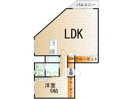 グレイス香春口(1LDK/3階)の間取り写真