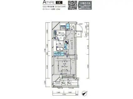 メインステージ鶴見III(1K/4階)の間取り写真