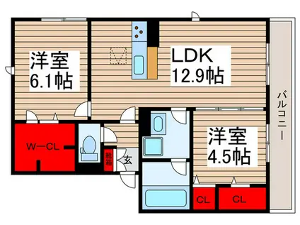 グランドサファイア(2LDK/1階)の間取り写真