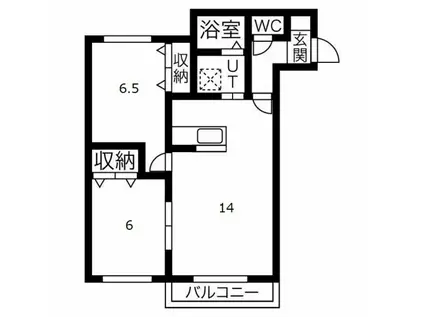 ヴェリテ手稲本町(2LDK/4階)の間取り写真