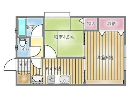 クラウンコート(2K/1階)の間取り写真
