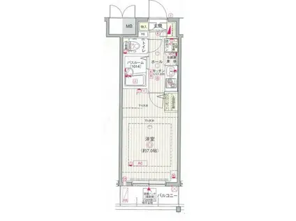 ESTEM COURT KOMAGOME六義園(1K/2階)の間取り写真