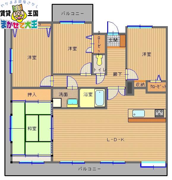 ダイアパレス葉山(4LDK/11階)の間取り写真