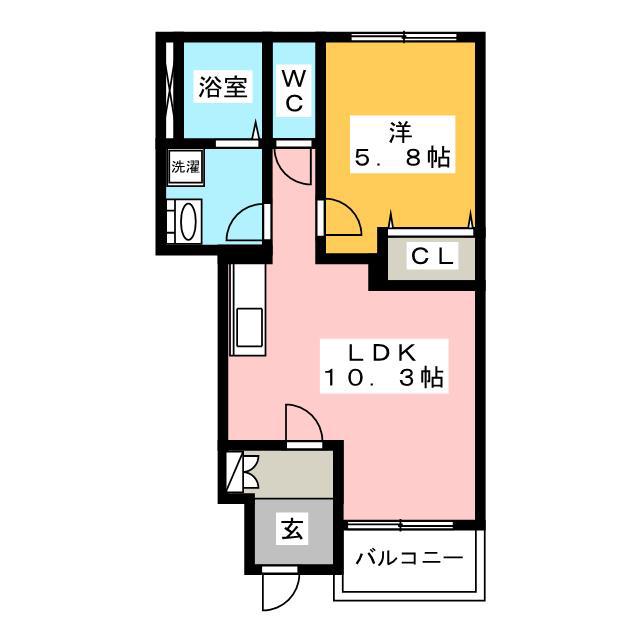 バーラム(1LDK/1階)の間取り写真