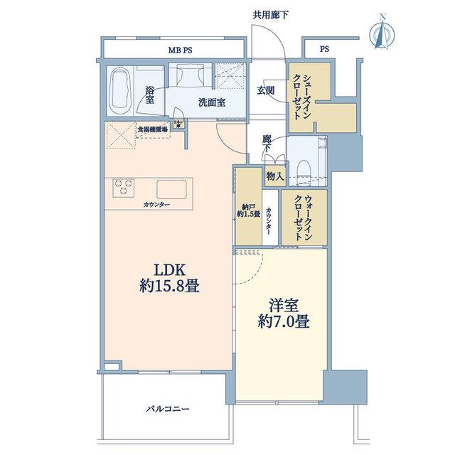 THE TOWER 湘南辻堂(1LDK/21階)の間取り写真