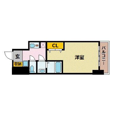 ユーレジデンス淀屋橋(1K/6階)の間取り写真