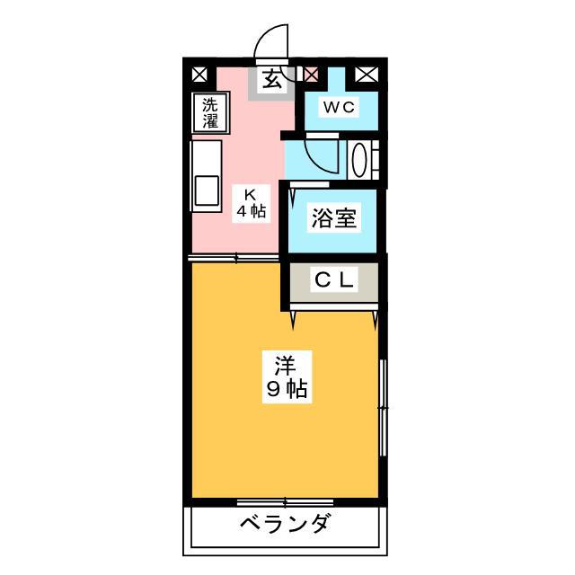 プリームム(1K/2階)の間取り写真