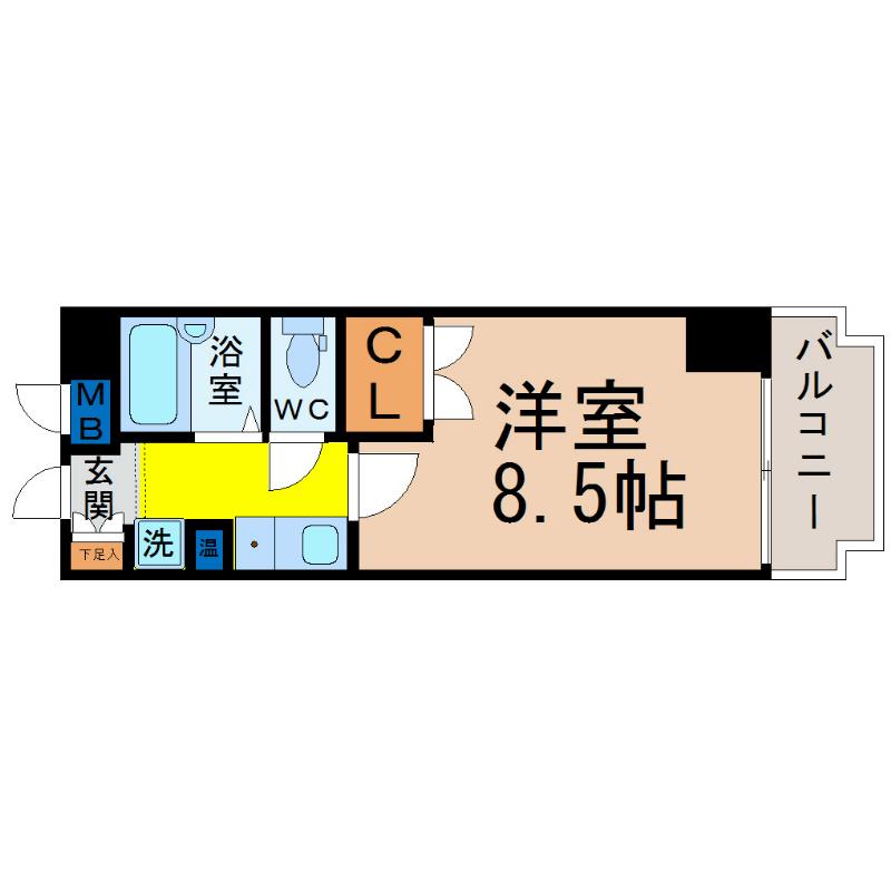 グレース河野(1K/2階)の間取り写真