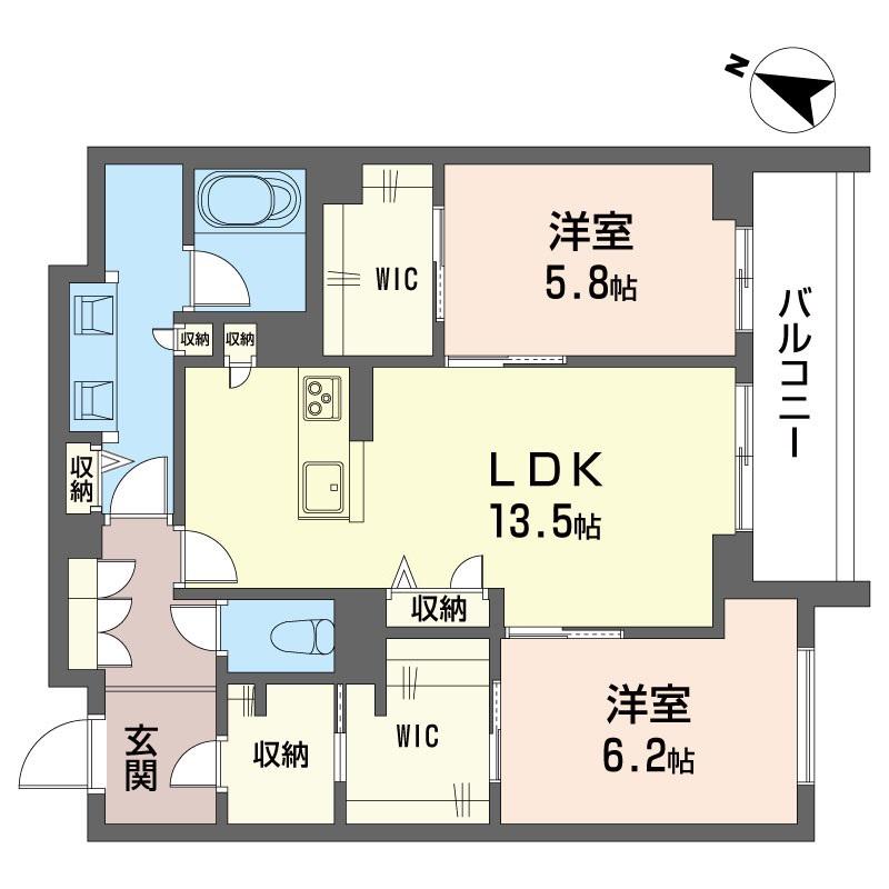 スターヴィレッジII(2LDK/1階)の間取り写真