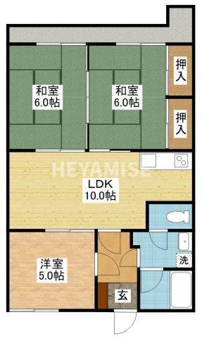アールグレイマンション岩屋(3LDK/4階)の間取り写真