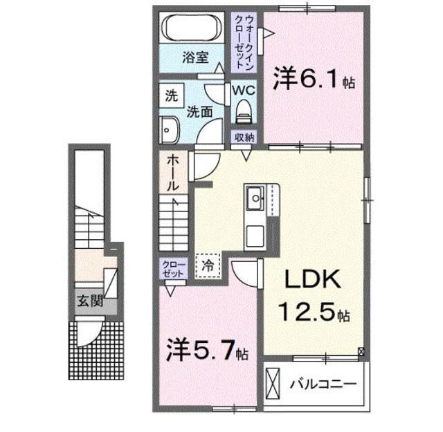グランノーブル(2LDK/2階)の間取り写真