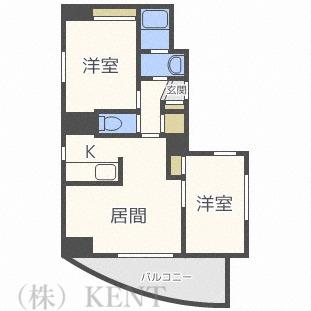 ADEN宮の森(2LDK/3階)の間取り写真
